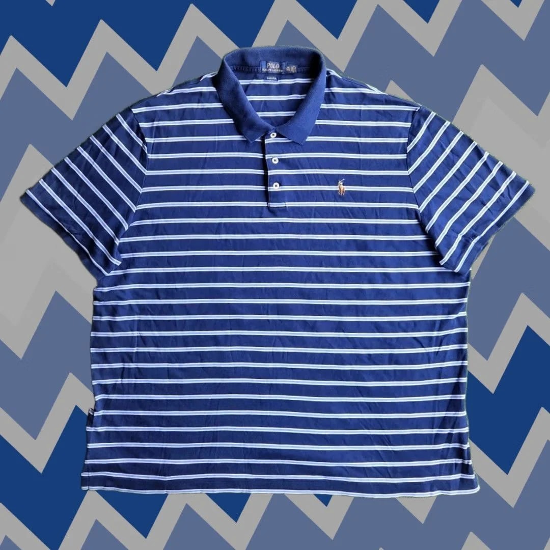 Polo Ralph Lauren Polo Shirt XXL Striped Classic Fit Short Sleeve Collared Polo Player" — streetwear — resale