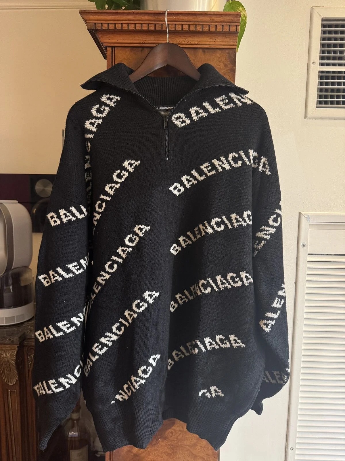 Balenciaga — Balenciaga Hair/ Blend Logo Quarter Zip — streetwear — resale