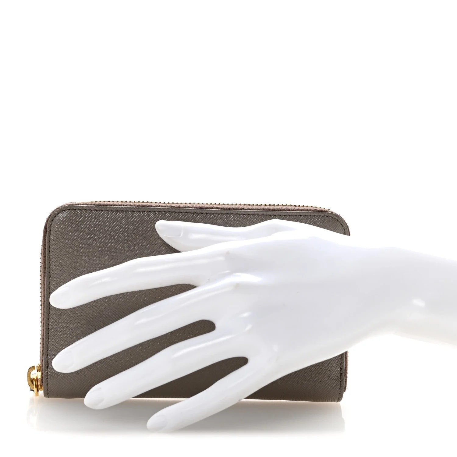 Metal Zip Around Wallet Argilla 2