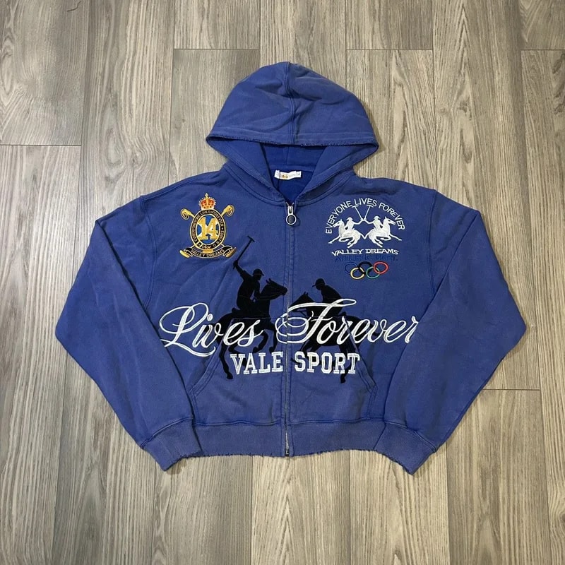 Vale Forever Schwab Zip Up Hoodie (Blue) 4