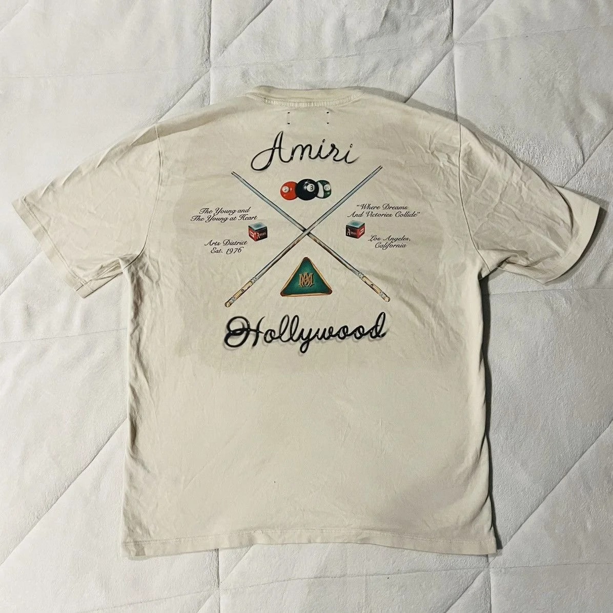 Amiri — Amiri Hollywood Cue Ball Pool Stick T-Shirt — streetwear — resale