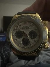 Rolex Cosmograph Daytona Yellow Gold Gray Dial Black Rubber Strap Chronograph 3
