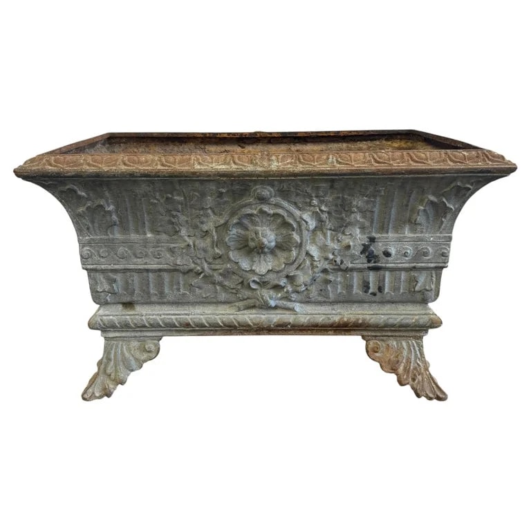 Louis — Antique French Cast Iron Jardinière Planter, Louis XVI Style, 1880 — Furniture — resale