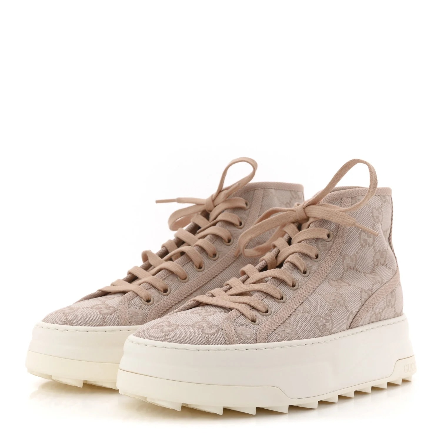 New GG Monogram Tennis 1977 High Top 55mm Platform Sneakers 38 Skin Dark Skin 4