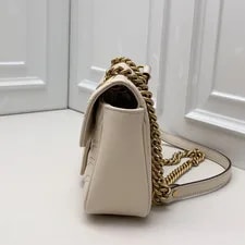 Gucci Marmont22 Chain Crossbody White Gold Classic 3