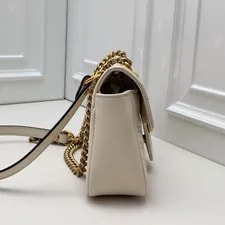 Gucci Marmont22 Chain Crossbody White Gold Classic 4