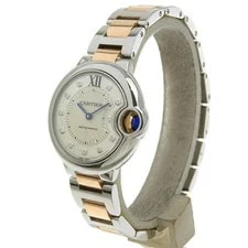 Cartier Ballon Bleu MM WE902044 Stainless Steel 33mm Silver Dial 2013 #TSYW019 2