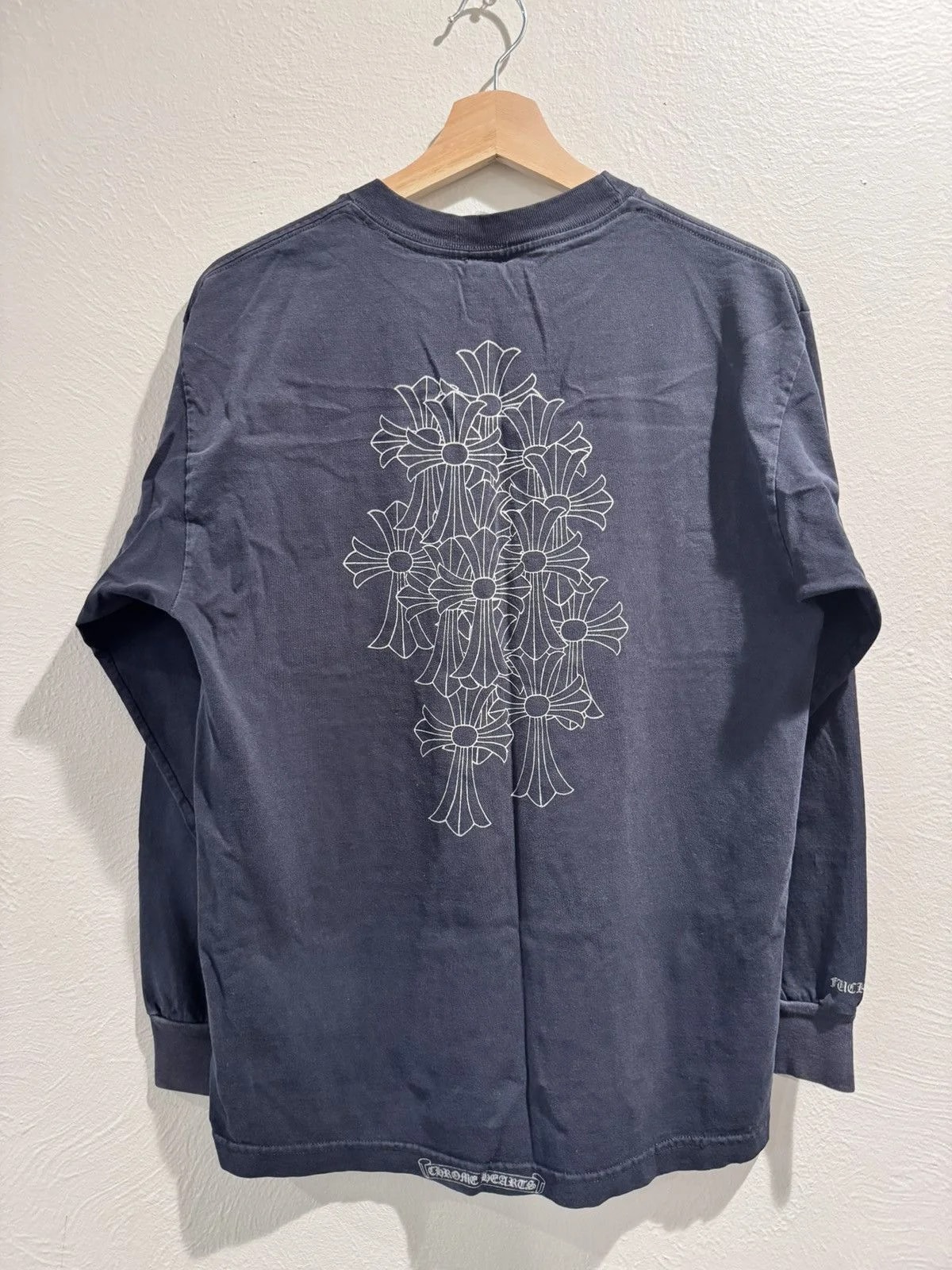 Chrome Hearts — 90’s Hearts Faded Cemetery Cross Long Sleeve T-shirt — streetwear — resale