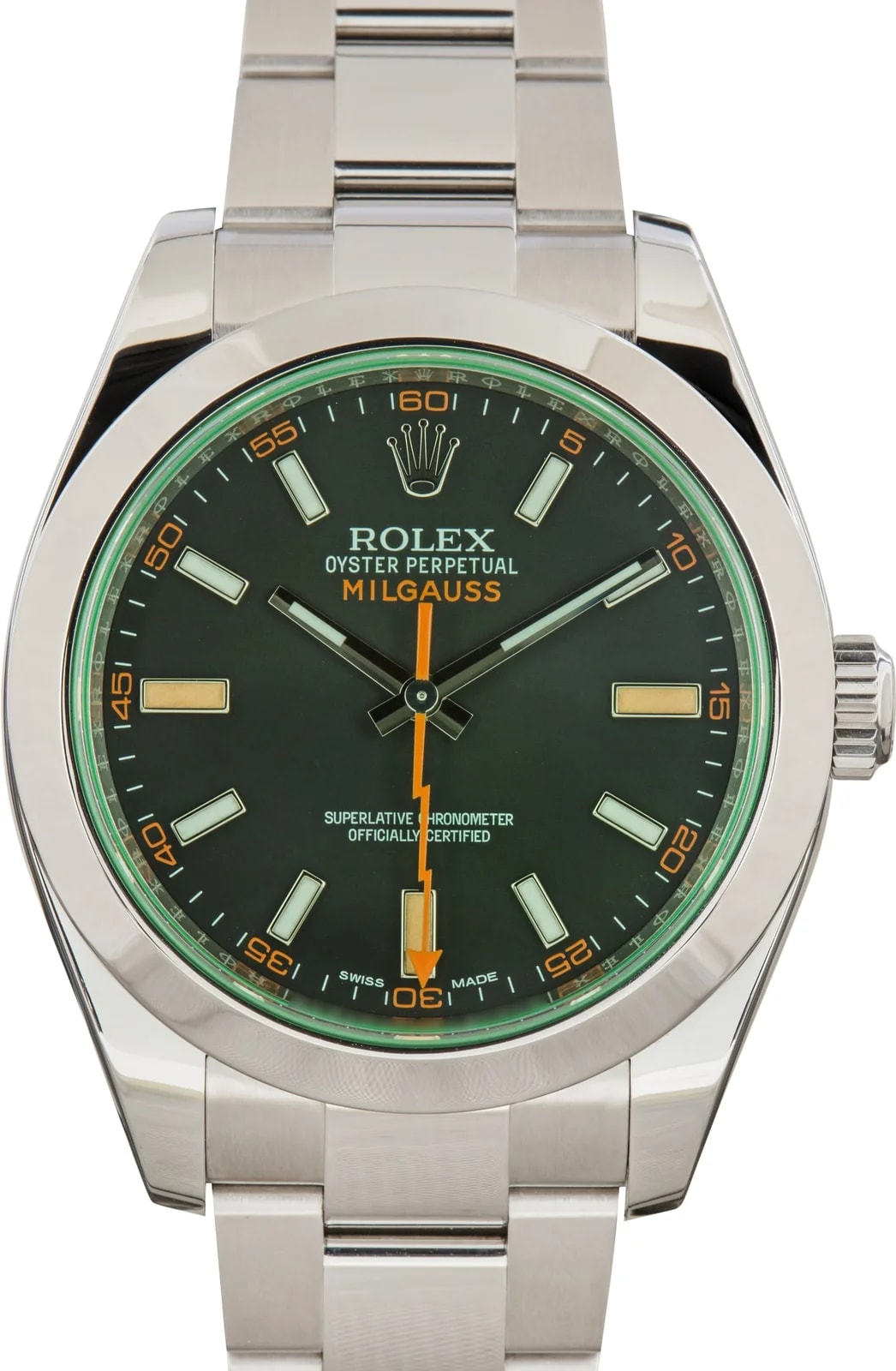 Rolex Milgauss Green Crystal Ref 116400V Black Dial 2