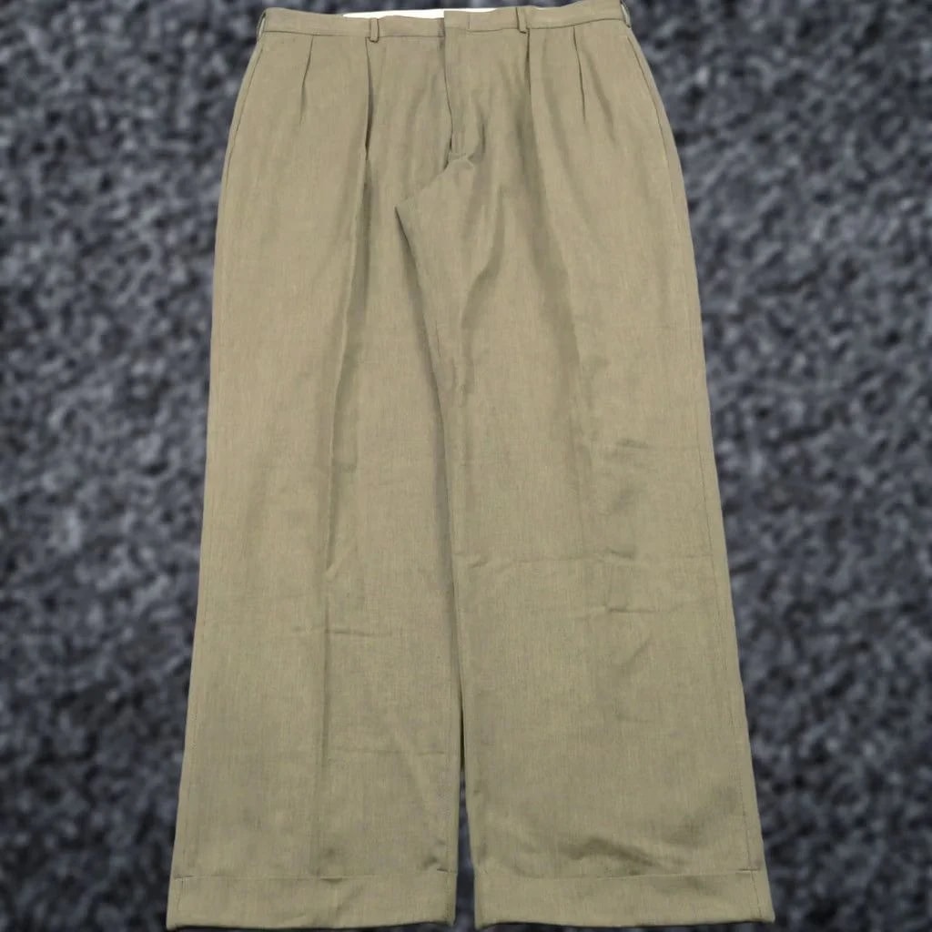 Polo Ralph Lauren — VTG Polo Ralph Lauren Pants 40x32 Double Pleat Wide Leg High Rise Cuffed Trouser Pants Wide-Leg Dress Pants 90s Shirts? — streetwear — resale