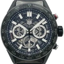 Tag Heuer — TAG Heuer Carrera Caliber Heuer 02 Chronograph CBG2A91 Black Carbon Automatic Me — Watch — resale