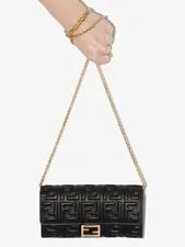 NEW Fendi Baguette Logo Evening Chain Wallet Crossbody 2