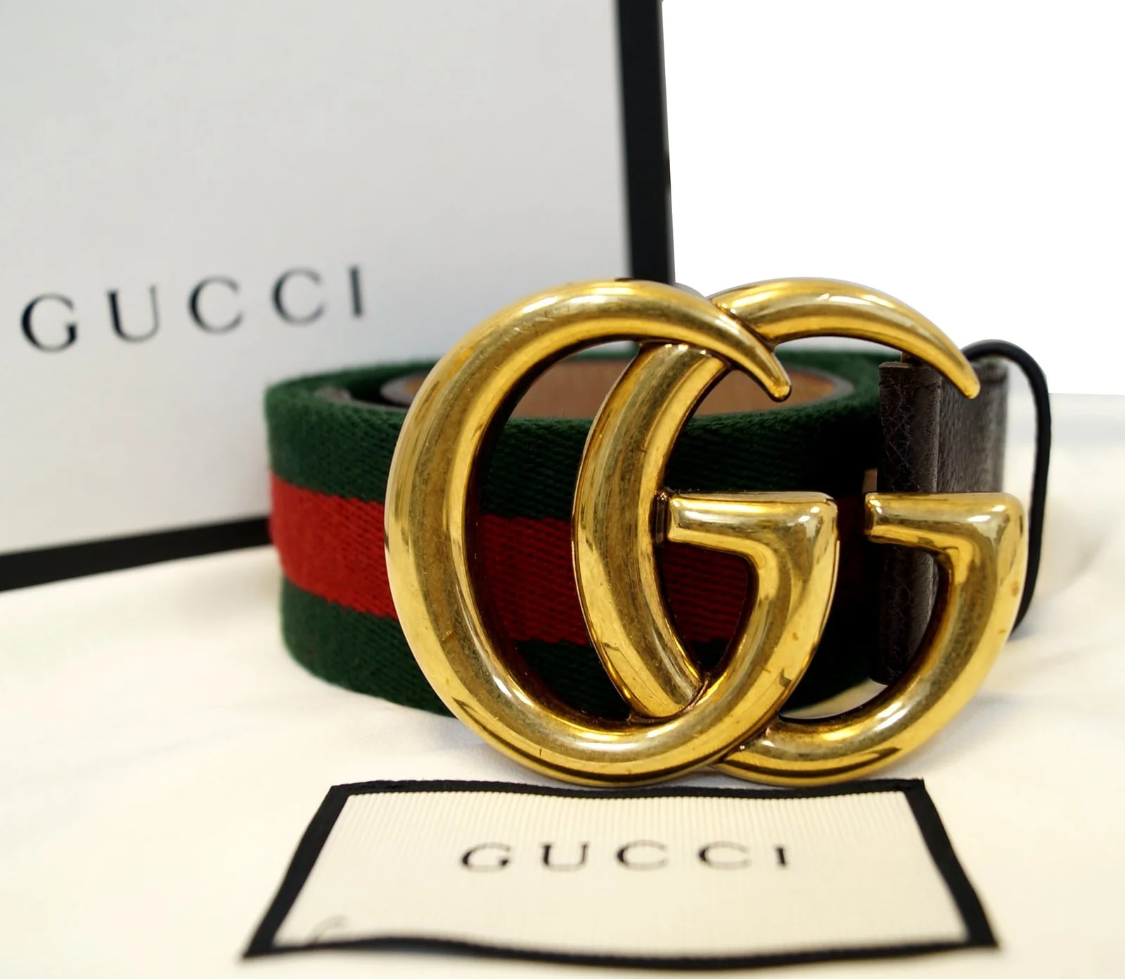 Gucci — Gucci Web Belt With Double G Buckle 409416 — Accessory — resale