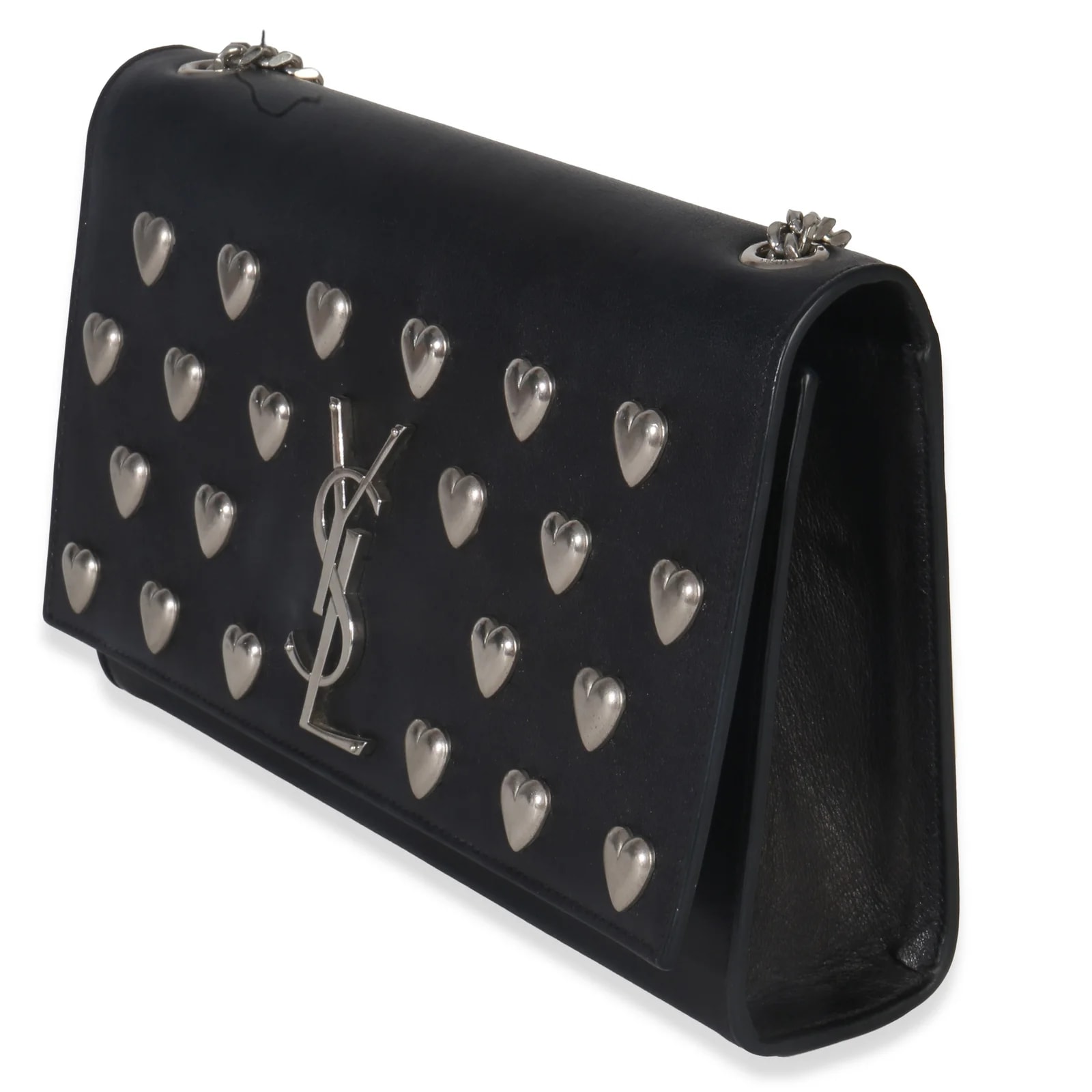 Saint Laurent Smooth Studded Heart Medium Kate Chain 4