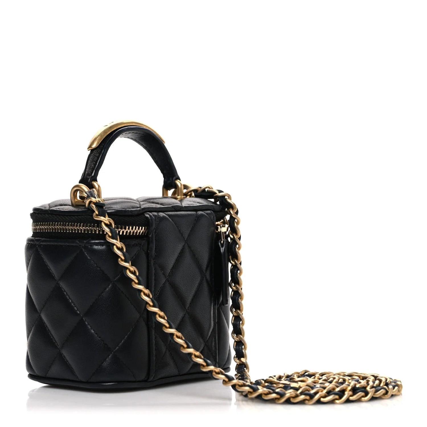 Metal Top Handle Vanity Case With Chain 2