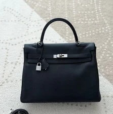 Noir — Auth Hermes Kelly 35 Retourne Noir Crossbody — Handbag — resale