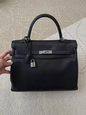 Auth Hermes Kelly 35 Retourne Noir Crossbody 3