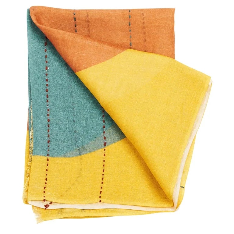 Studio Variously — Cirq Sun Color Hand Embroidered Hand Woven Scarf — Accessory — resale