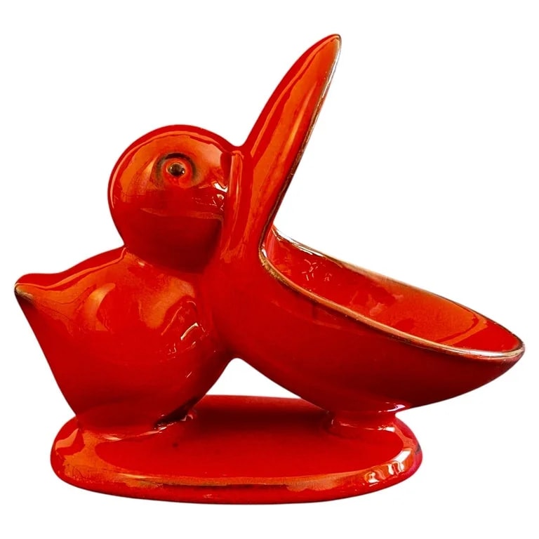 Goebel Company, PAN Keramik — Red Fat Lava Ashtray Or Snack Bowl By PAN, Pelican, German Art Ceramic, Ca. 1960 — decorative_object — resale