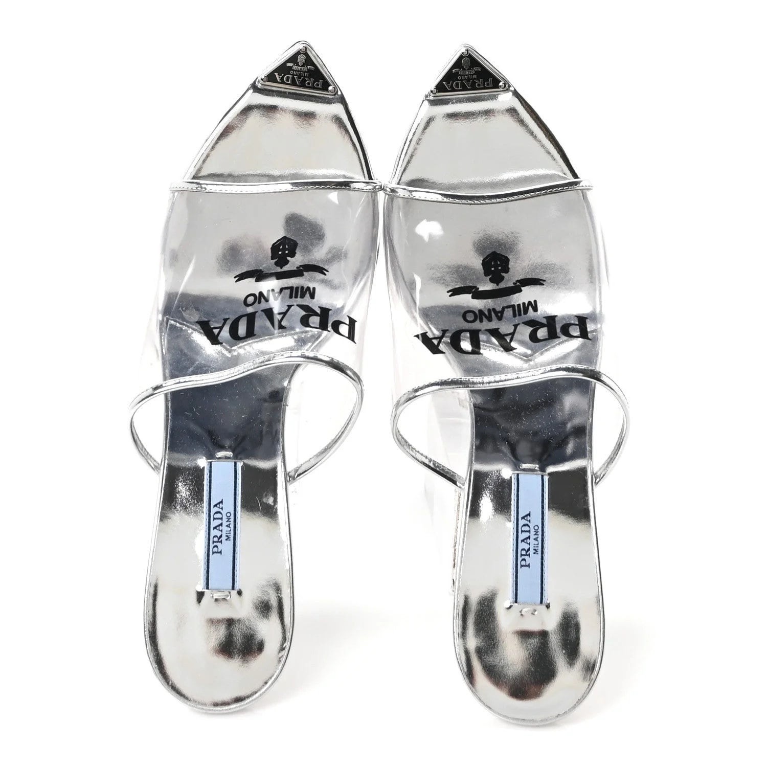 Plexiglass Metallic Metal Triangle Logo 75mm Slide 38 Argento 2