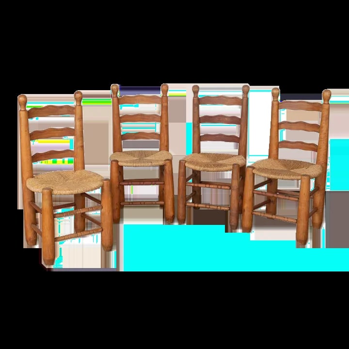 Charles Dudouyt — 1950s French and Woven Attributed To Charles Dudouyt, Set of 4 — Furniture — resale