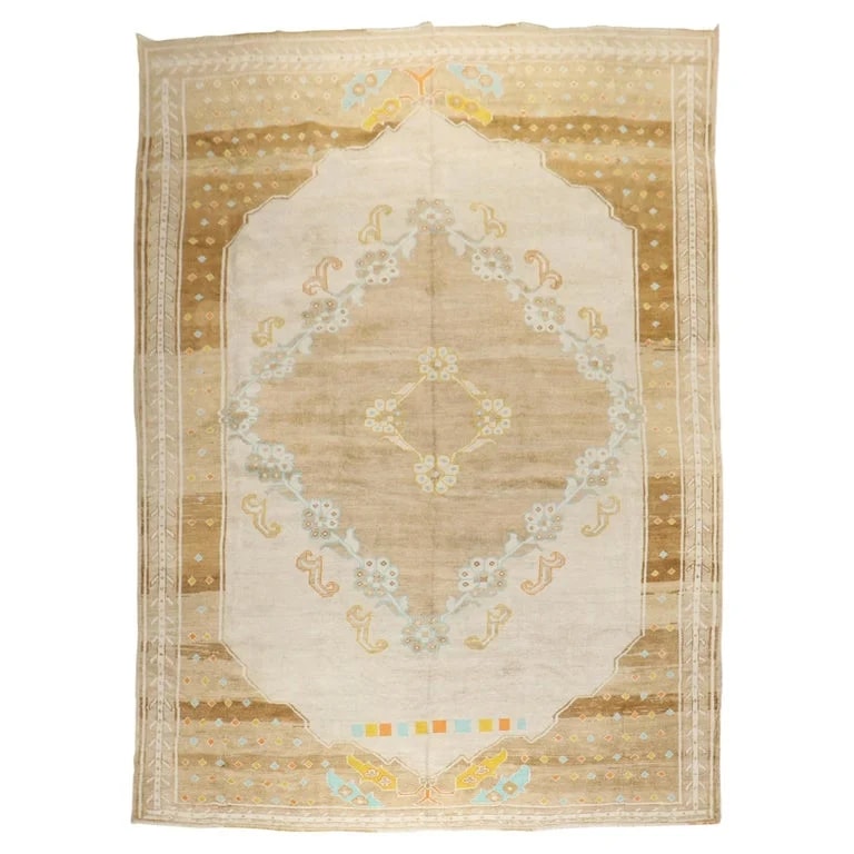 Zabihi Collection Floral Medallion Turkish Room Size Rug, 9'4'' X 13'8'' — Furniture — resale