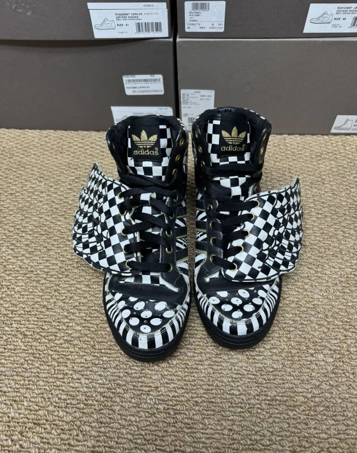 Adidas Jeremy Scott JS Wings Checkerboard K37 2