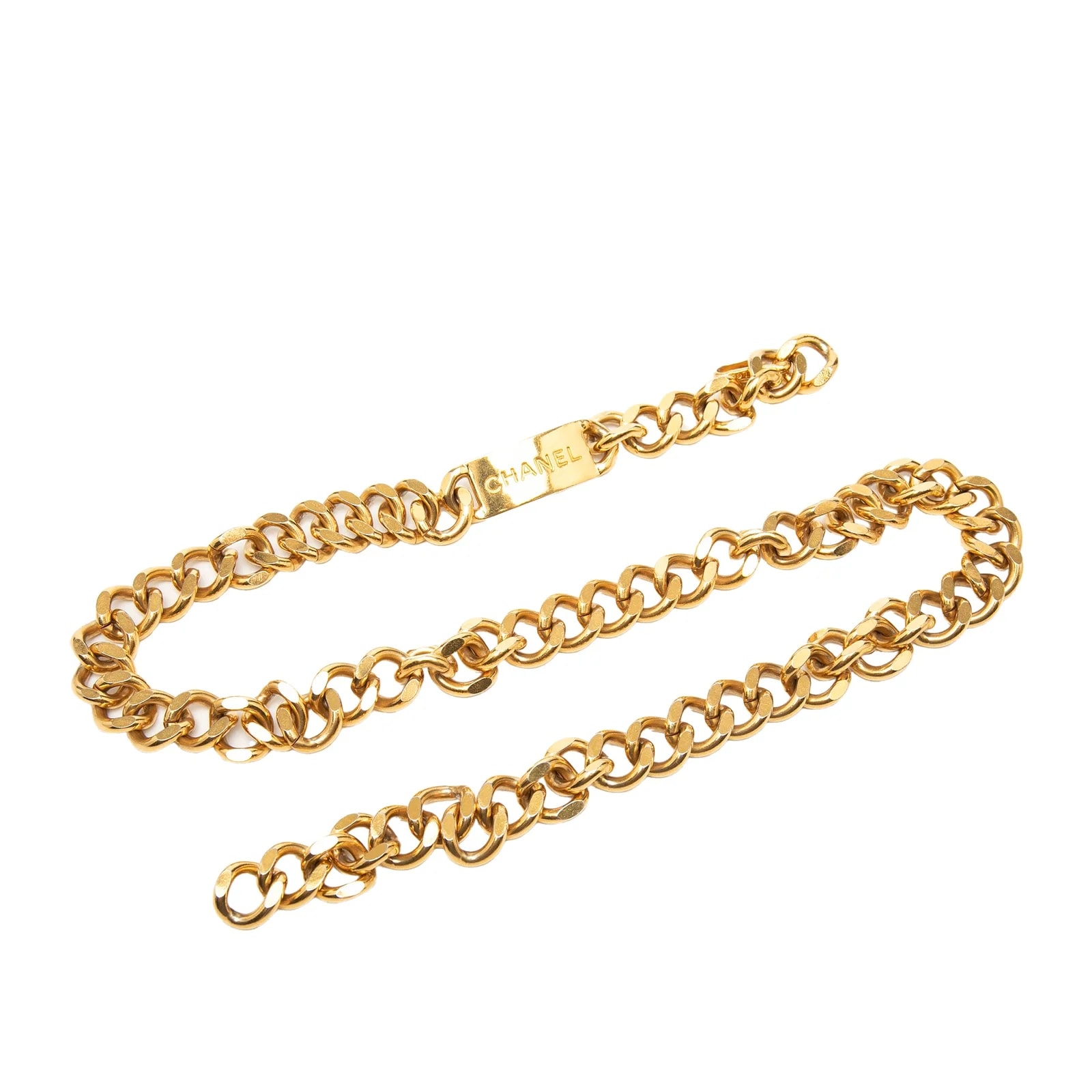 Chanel — Logo Plate Chain Belt — Accessory — resale