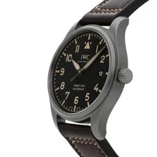 IWC Pilots Mark Xviii Heritage Titanium Auto 40mm Black Dial Strap IW3270-06 2