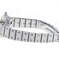 Cartier Santos Round SM YG Bezel White Dial Quartz Watch_954285 4