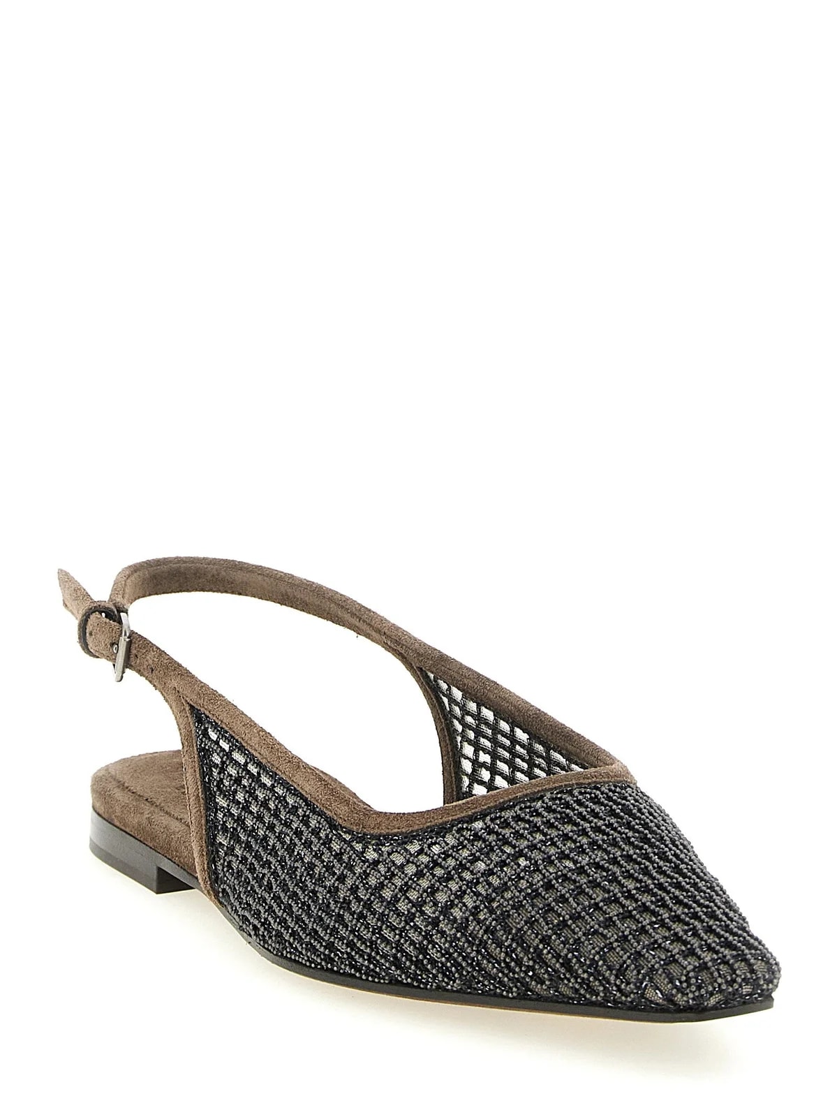 Brunello Cucinelli Precious Net Embroidery Slingback 2