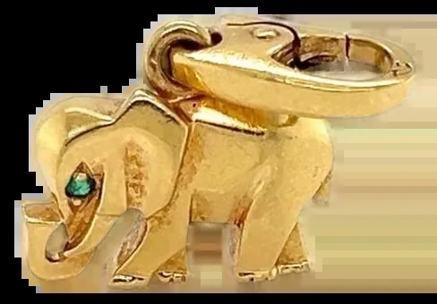 Cartier — Mid 20th Century Cartier 18K Yellow Gold Elephant Charm — Jewelry — resale