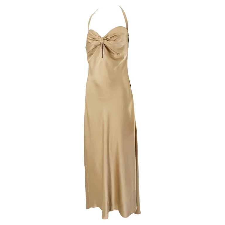 Ralph Lauren — Ralph Lauren 1990s Bias Cut Halter Neck Gown 4 — Clothing — resale