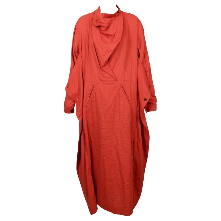 Issey Miyake — 1984 Issey Miyake Persimmon Draped Runway Dress — Clothing — resale