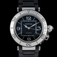Cartier — Cartier Pasha Seatimer 40mm Black Steel & Rubber Automatic — Watch — resale