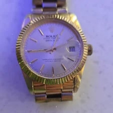 Rolex Oyster Perpetual Datejust Gold Metal Bracelet Fluted Bezel Date Indicator 4