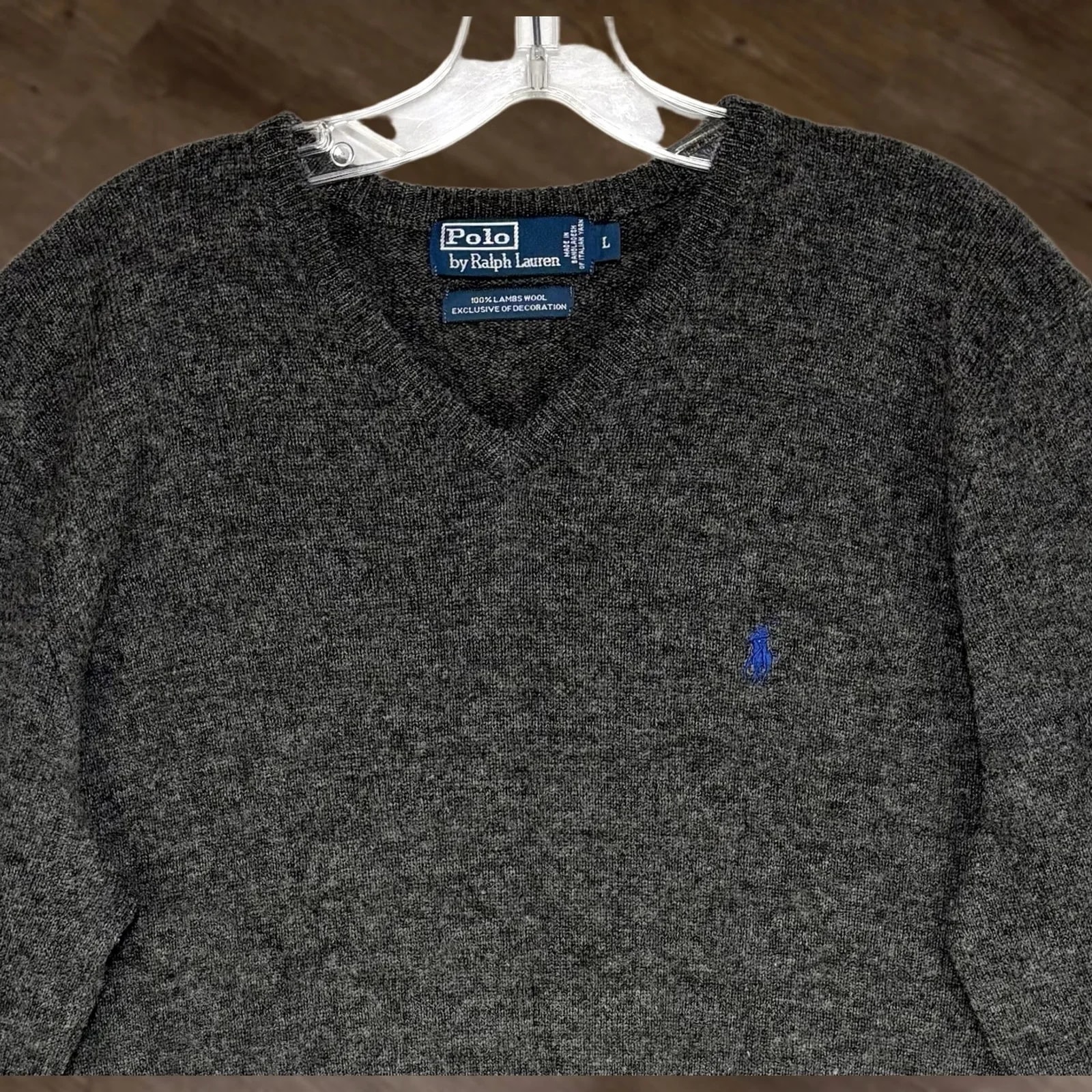 Polo Ralph Lauren — Polo Ralph Lauren Sweater Large Lambs V Neck Pony Soft — streetwear — resale