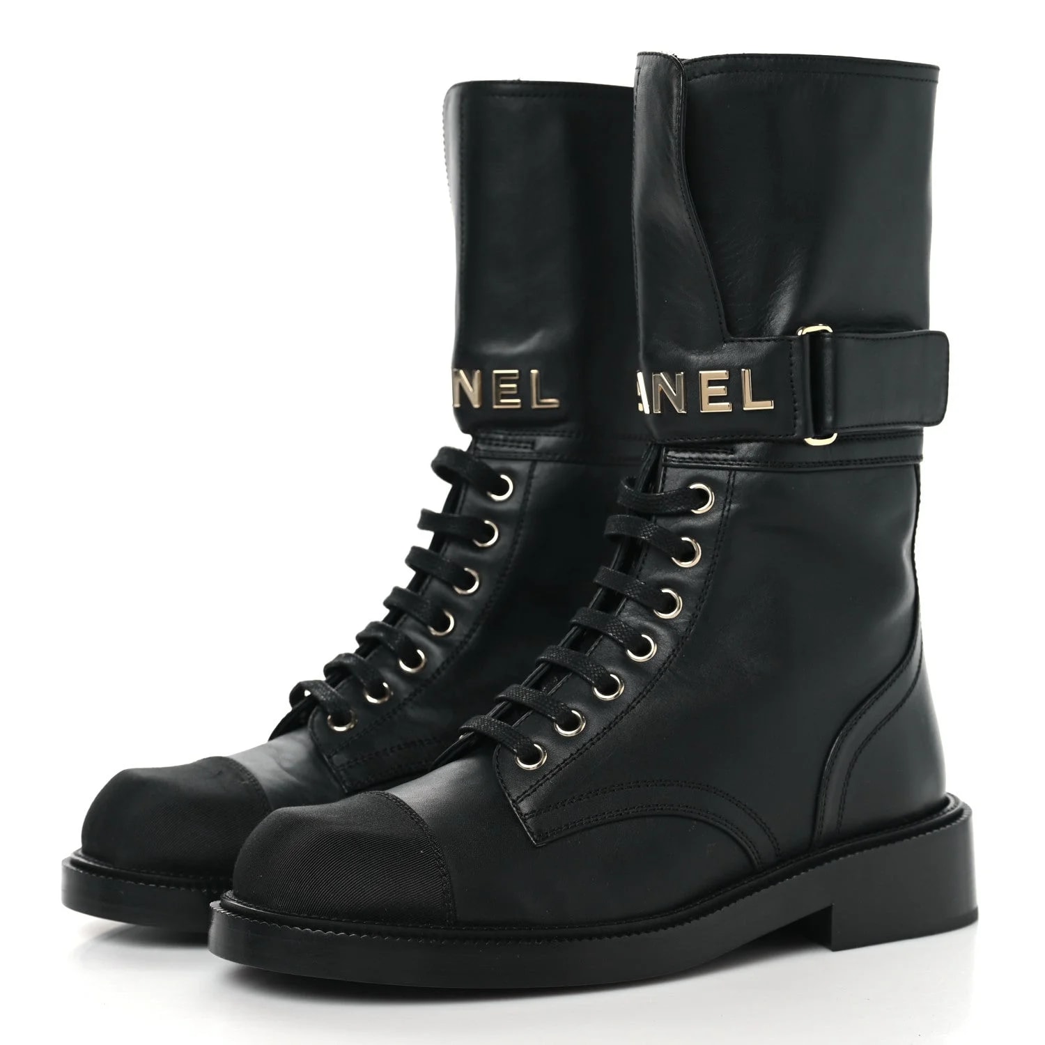 Shiny Grosgrain Lace Up Combat 36.5 4