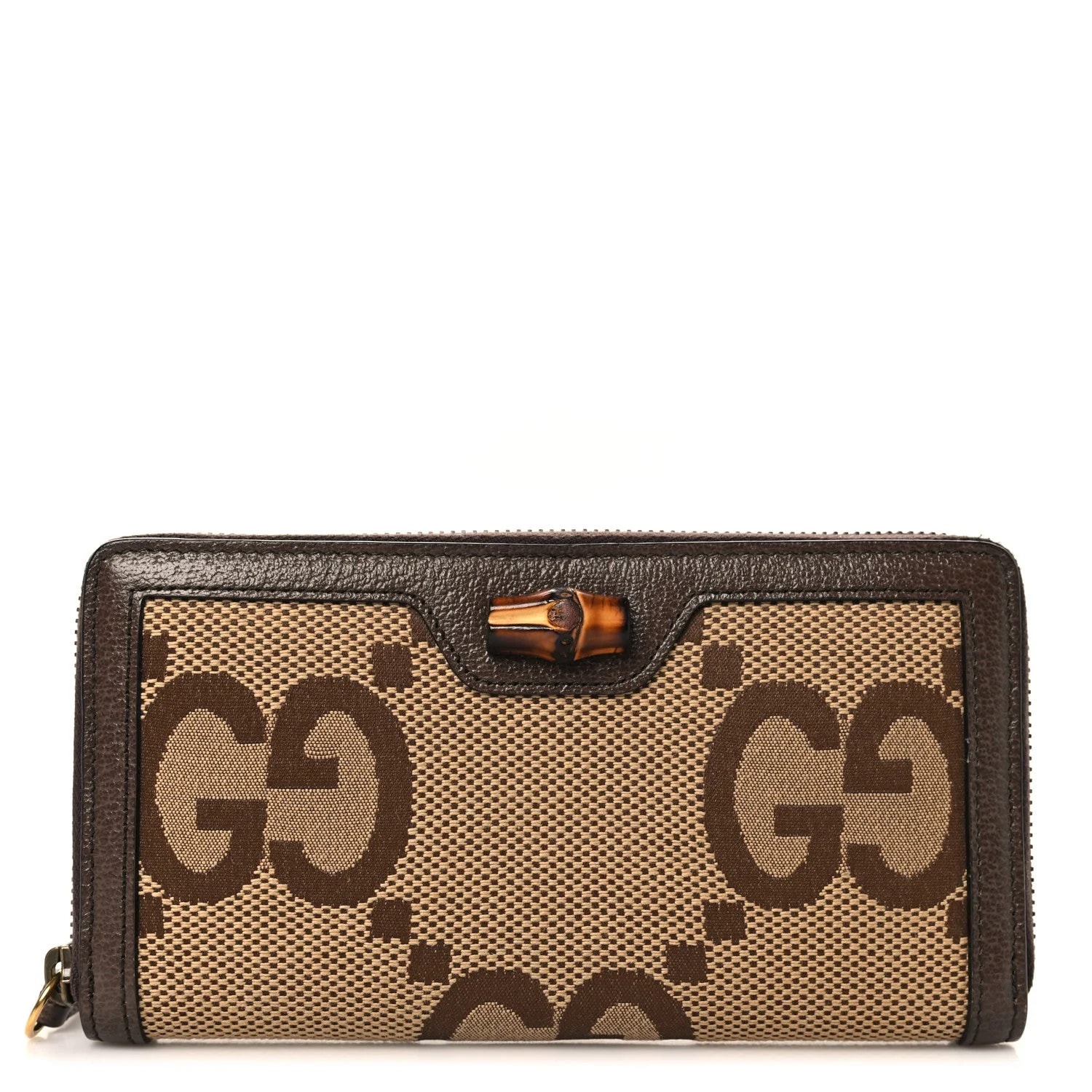Gucci — Jumbo GG Textured Dollar Diana Zip Around Continental Wallet New Acero — Accessory — resale