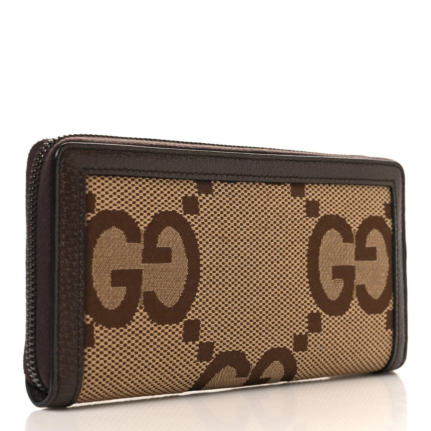 Jumbo GG Textured Dollar Diana Zip Around Continental Wallet New Acero 3