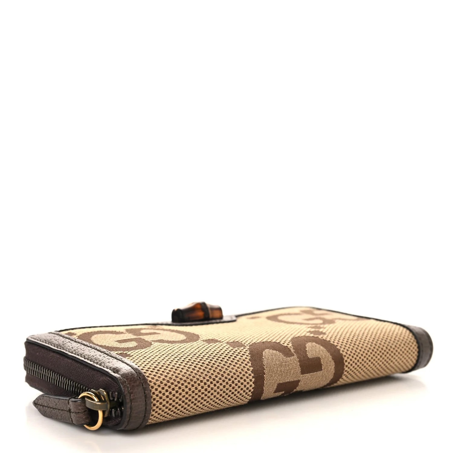 Jumbo GG Textured Dollar Diana Zip Around Continental Wallet New Acero 4