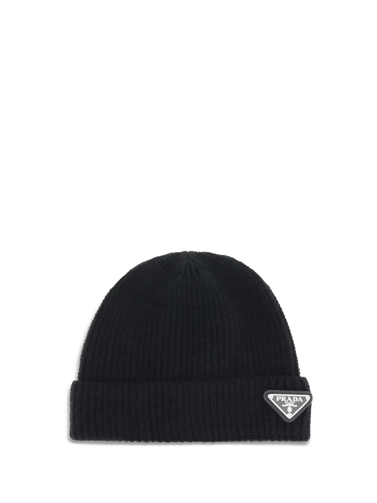 Prada — Prada 2hc4263im Logo-Plaque Ribbed Beanie — Beanies — Accessory — resale