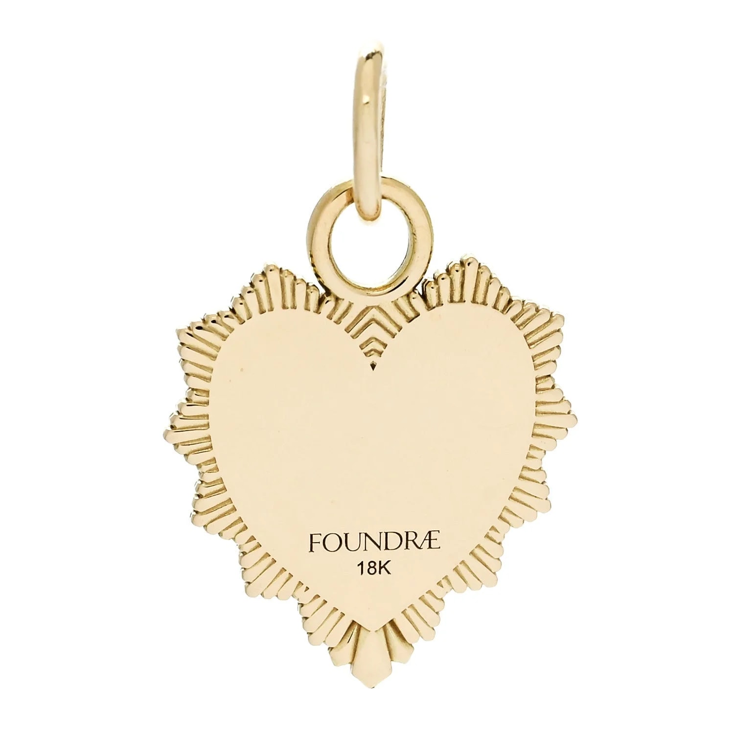 18K Yellow Gold Enamel Reflection Heart Miniature Medallion 3