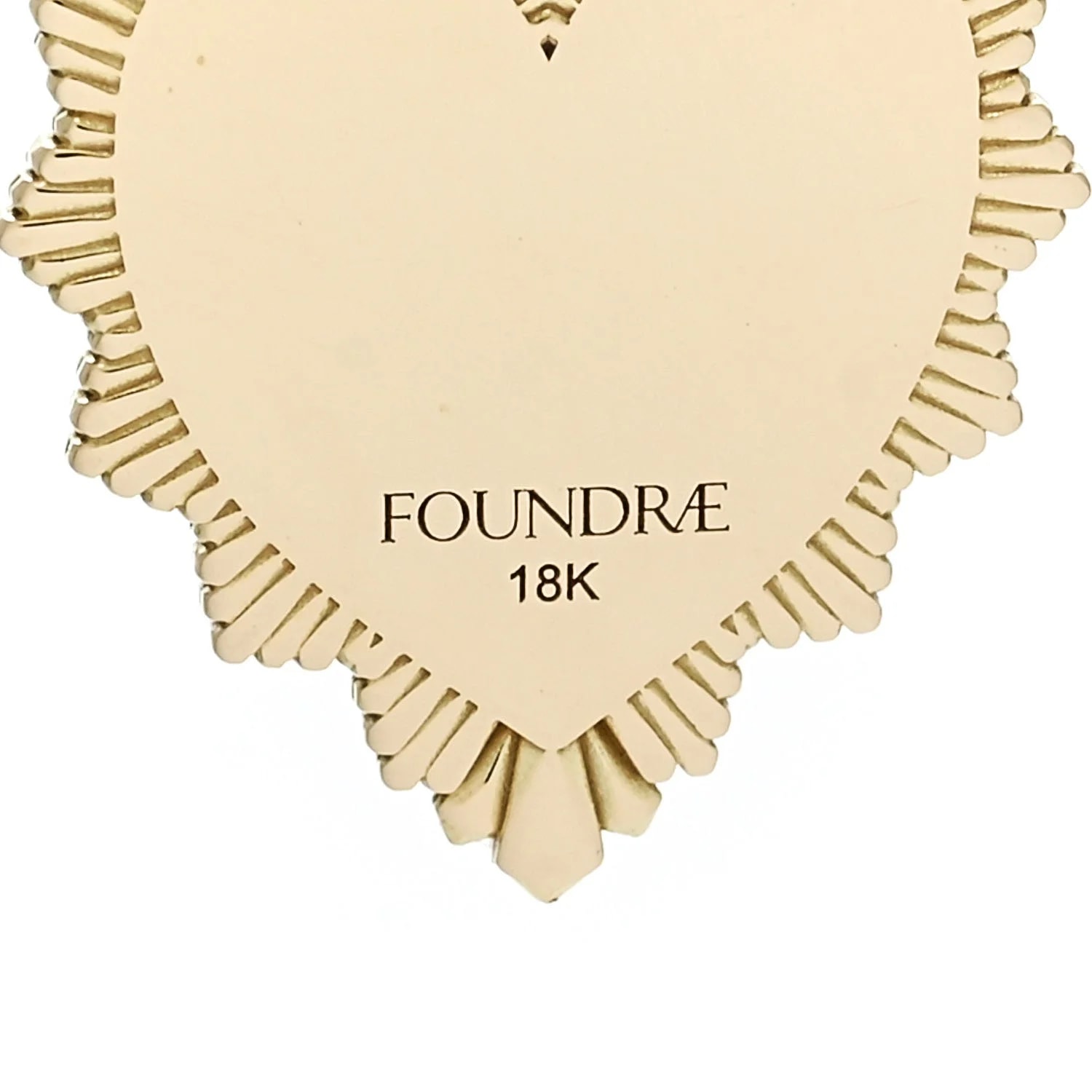 18K Yellow Gold Enamel Reflection Heart Miniature Medallion 4