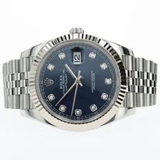 Rolex Datejust 41 Automatic Factory Blue Diamond Dial Fluted Bezel 126334 2