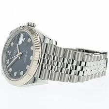 Rolex Datejust 41 Automatic Factory Blue Diamond Dial Fluted Bezel 126334 3