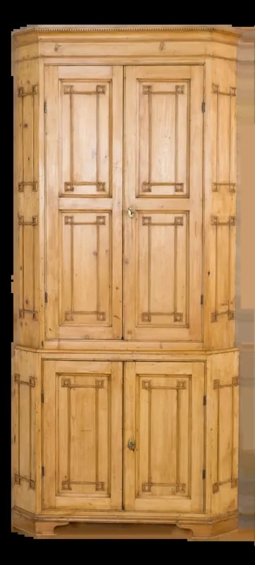 19th Century Tall Danish Pine Corner Cabinet — Furniture — resale