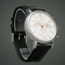 IWC Portofino Chronograph Silver - IW391022 Gold Hands Indices 4