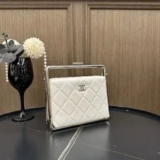 Auth Chanel CC Small Evening Crossbody HW 4