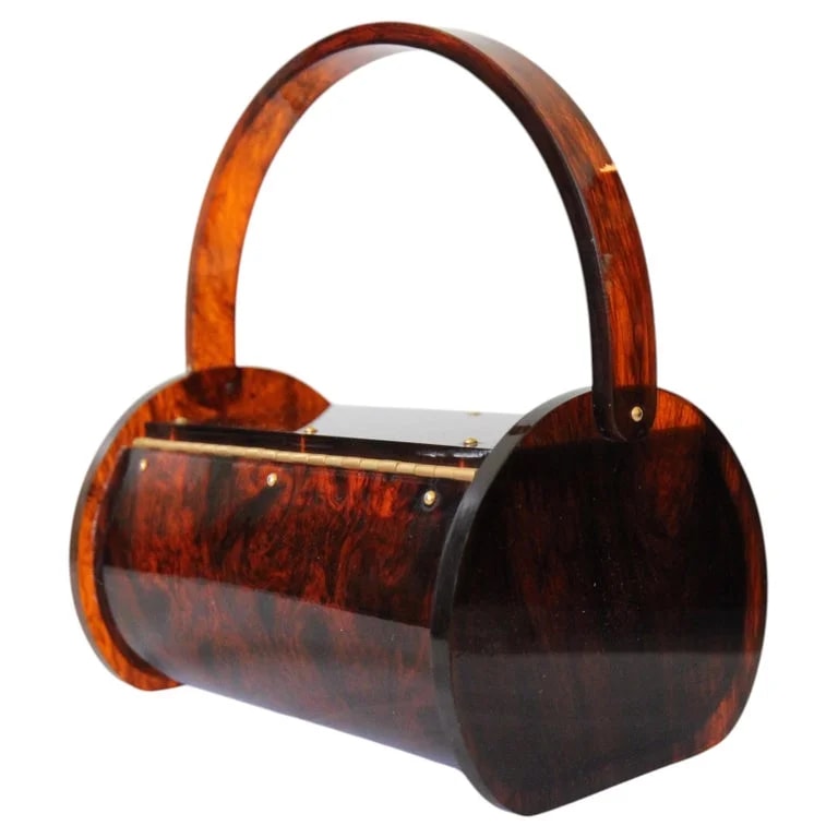 Rialto — 1950's Tortoiseshell Lucite Box Bag Rialto Barrel Bag — Designer Shoe — resale